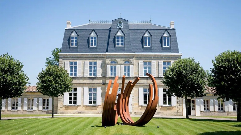 chateau mansion with art sculpture