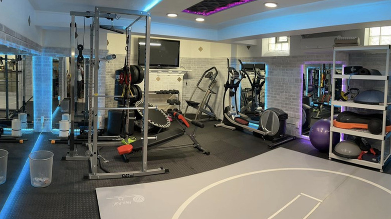 storage room with workout equipment 