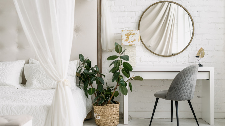 Chic bedroom with canopy bed