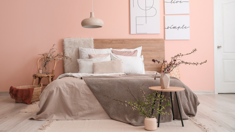 Rustic pink bedroom