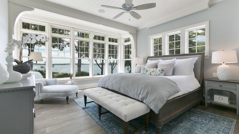 bedroom with big windows