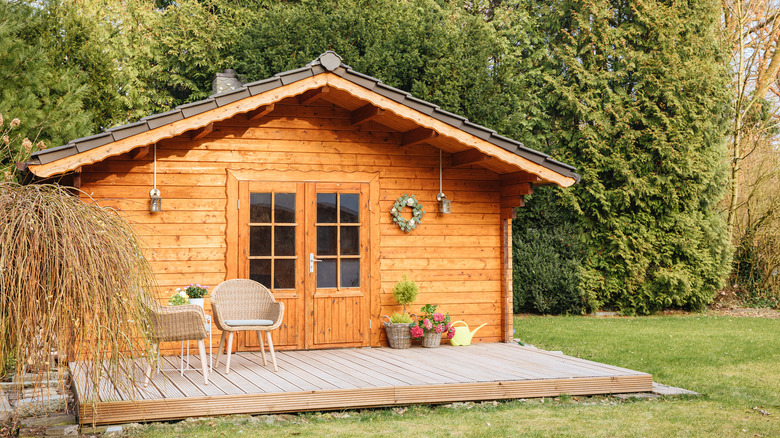 natural wood shed