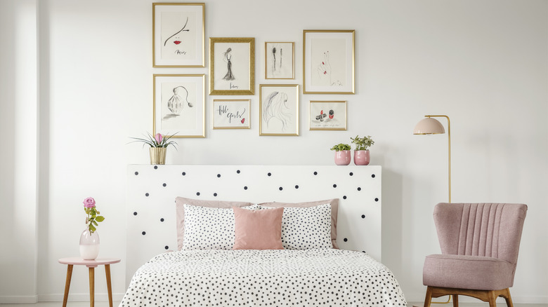 Bedroom with polka dot prints