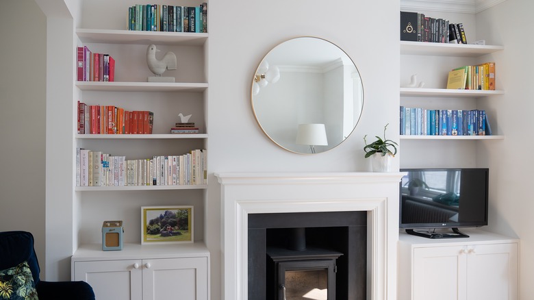 Living room bookshelves