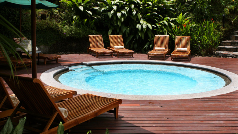 small pool and chairs