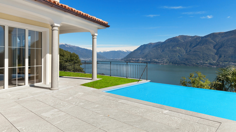 infinity pool by the water