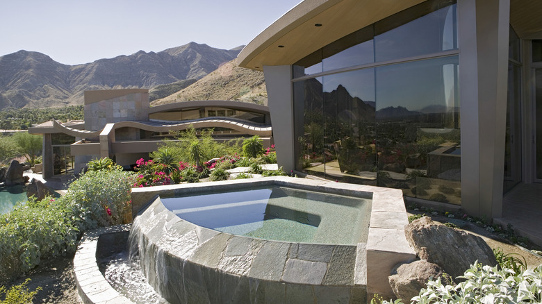 small infinity pool by window