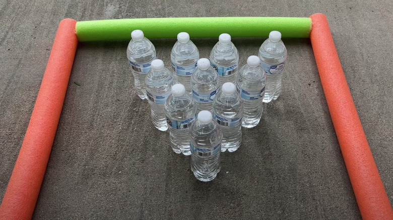 water bottle bowling pins