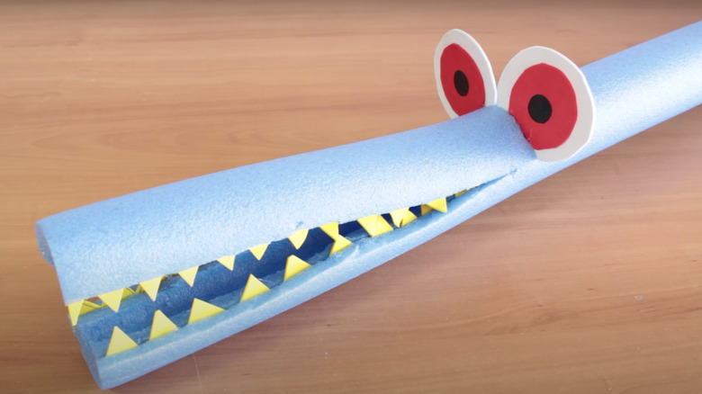 blue pool noodle dinosaur craft