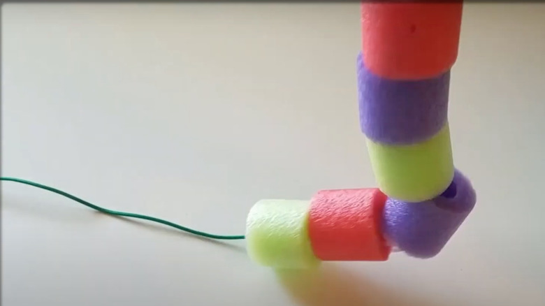 pool noodle pieces on string