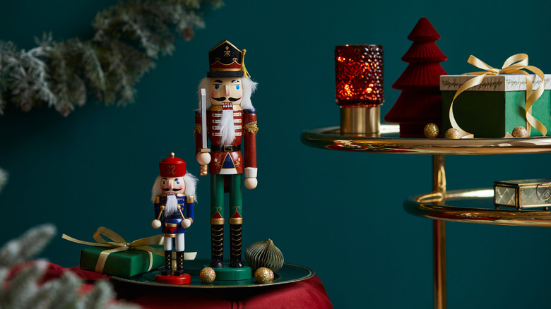 Nutcracker decorations on table