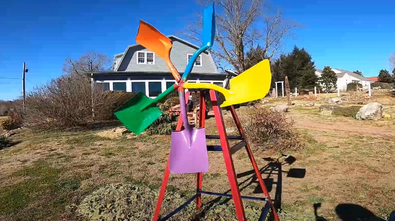 painted spade windmill