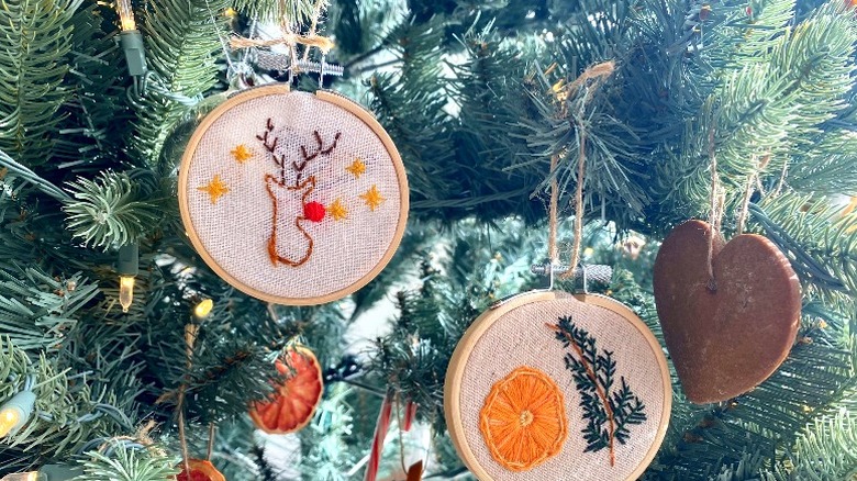 Hand embroidered ornaments