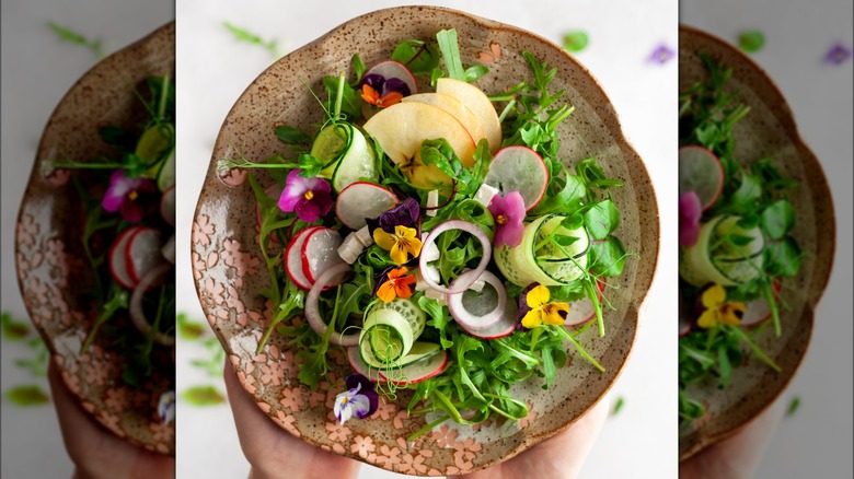 Salad with flowers