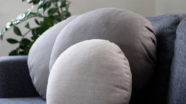 gray round pillows