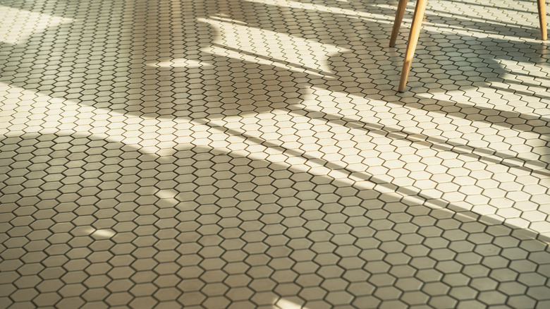 floor of penny tiles