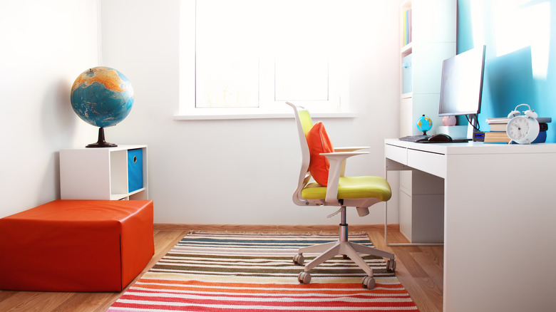 office with bright accessories