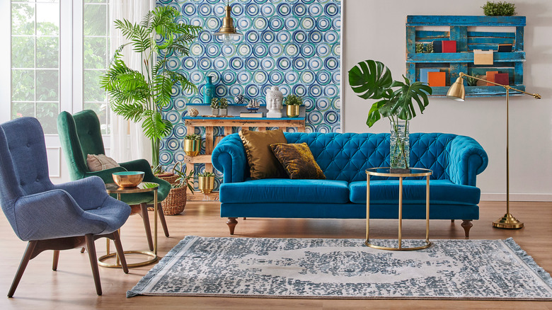 blue living room