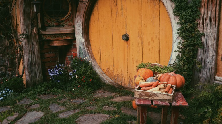 A hobbit house entrance