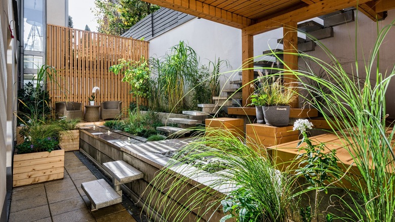 A backyard oasis deck