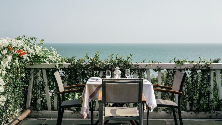 Balcony with ocean backdrop