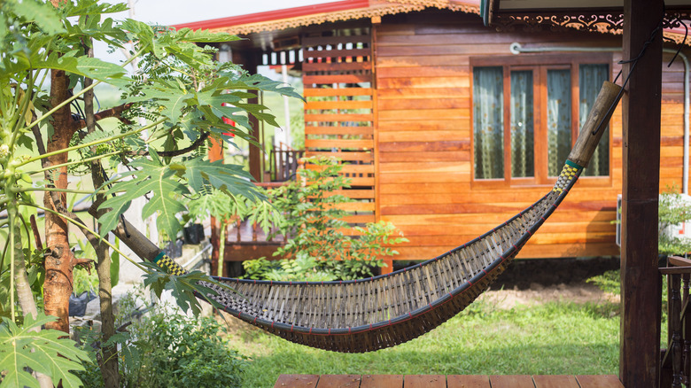 Bamboo swing in a resort