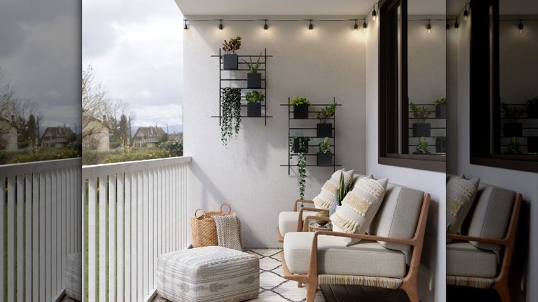 White and grey balcony style