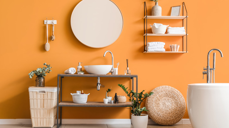 orange bathroom