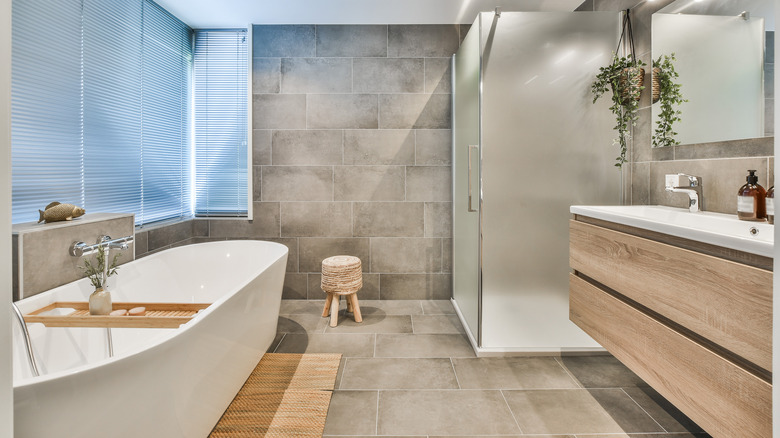 bathroom with tiles