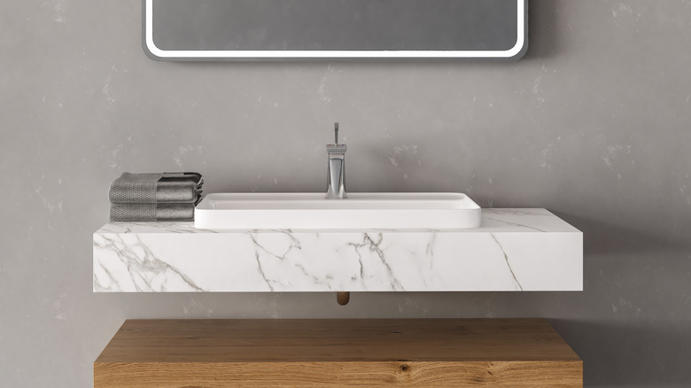 sink in a marble base