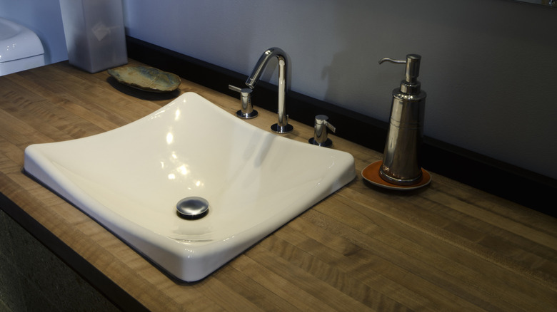 bathroom sink and counter