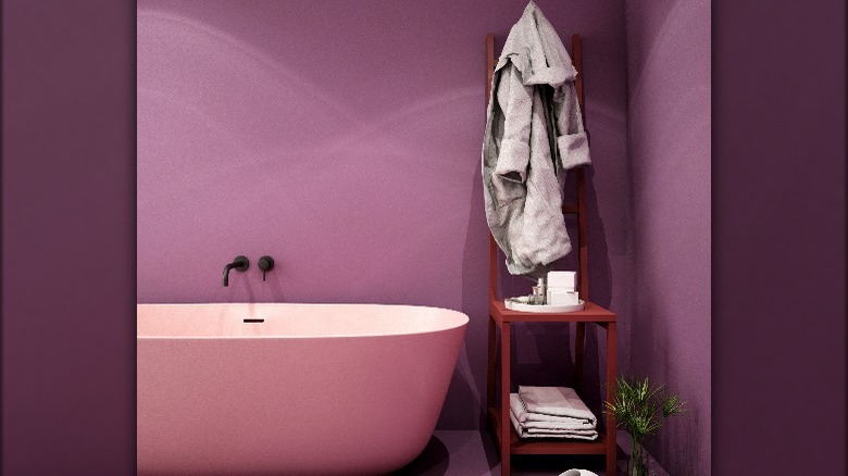 Pink and purple bathroom