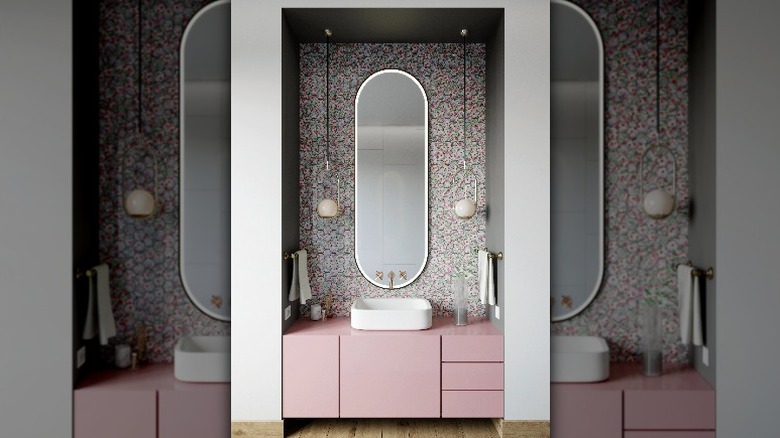 Pink bathroom counters