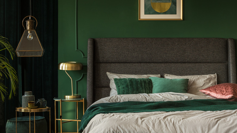 emerald green bedroom