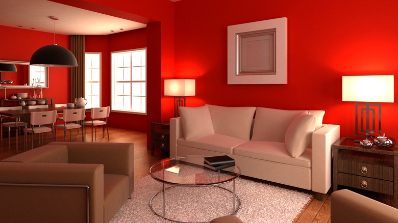 Cherry red walls