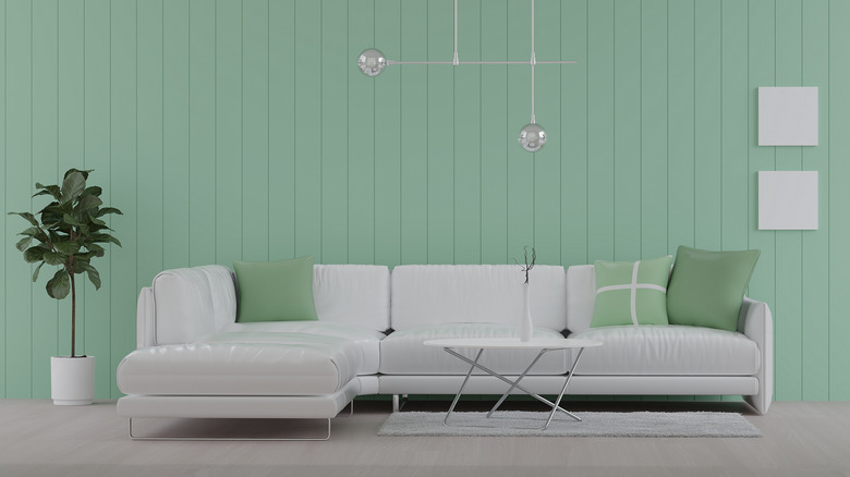 Mint green living space