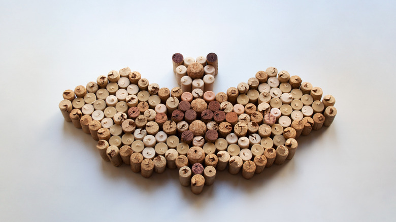 corks shaped into a bat