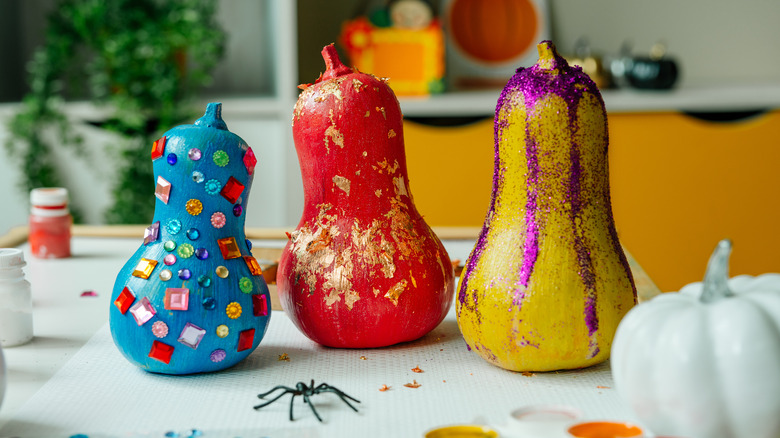 painted gourds with sparkles