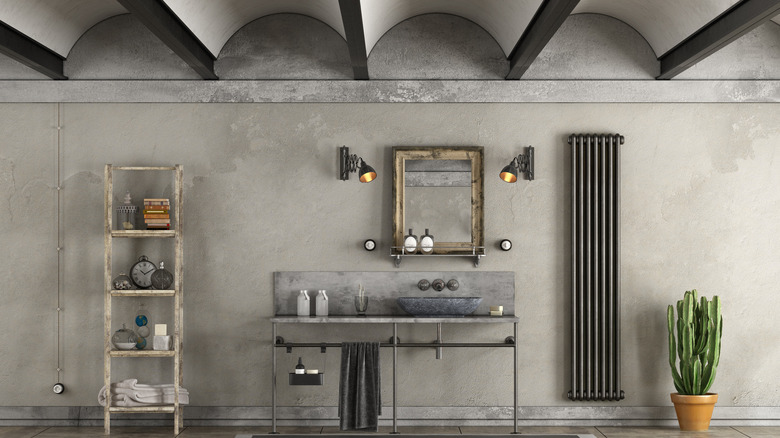 Bathroom with industrial details