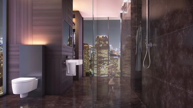 Gorgeous bathroom with city view