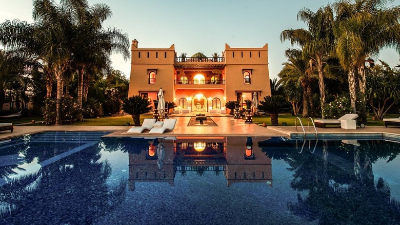 stately Moroccan home with pool