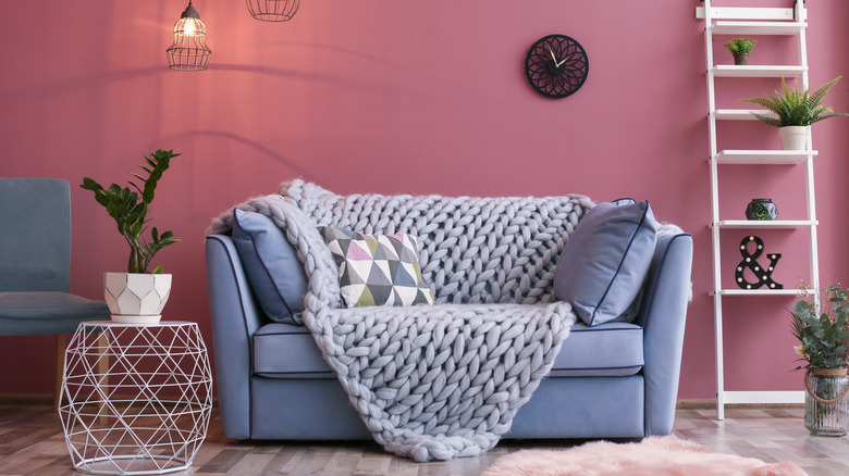 punchy pink living room walls 