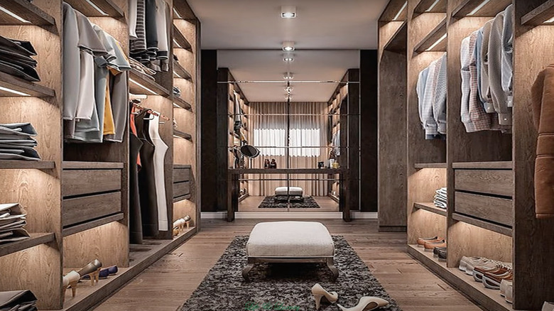 A high-end walk-in closet