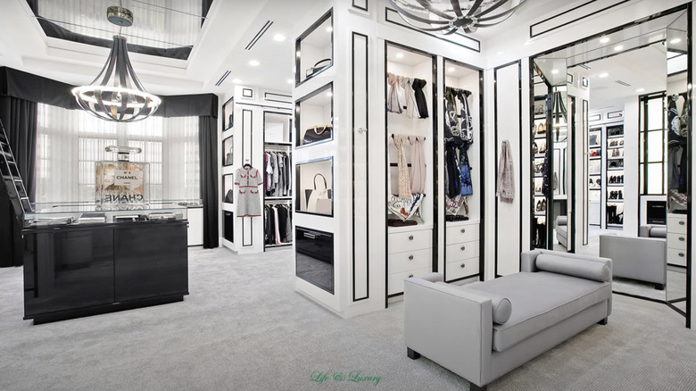 A posh walk-in closet