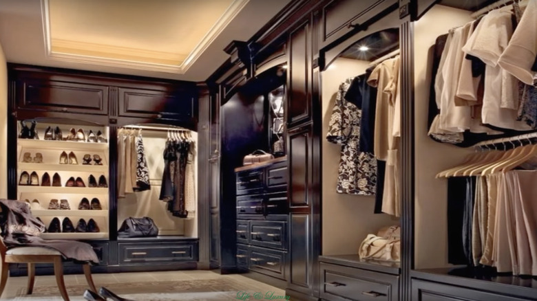 A retro walk-in closet