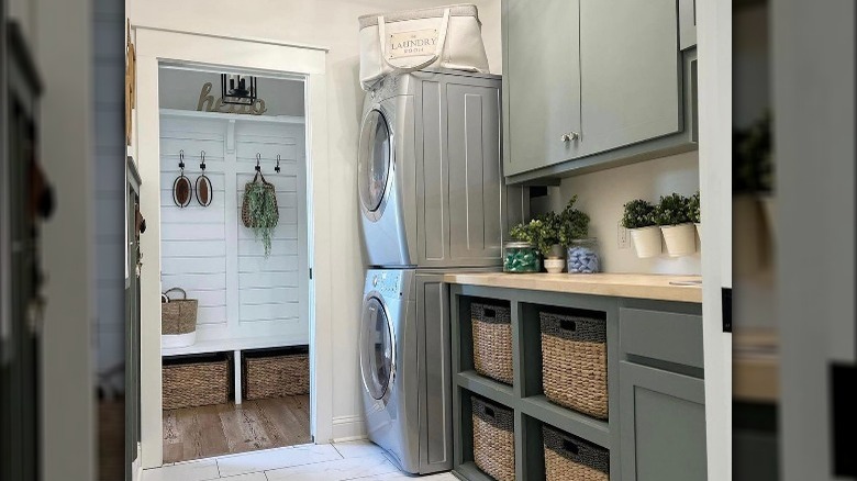 Laundry room built-in cubbies