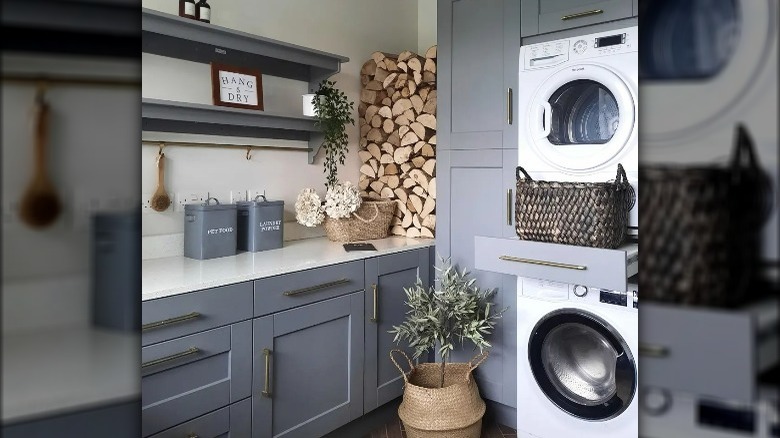 Blue laundry room