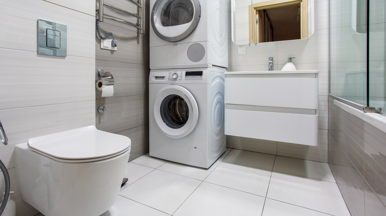 Bathroom laundry room white