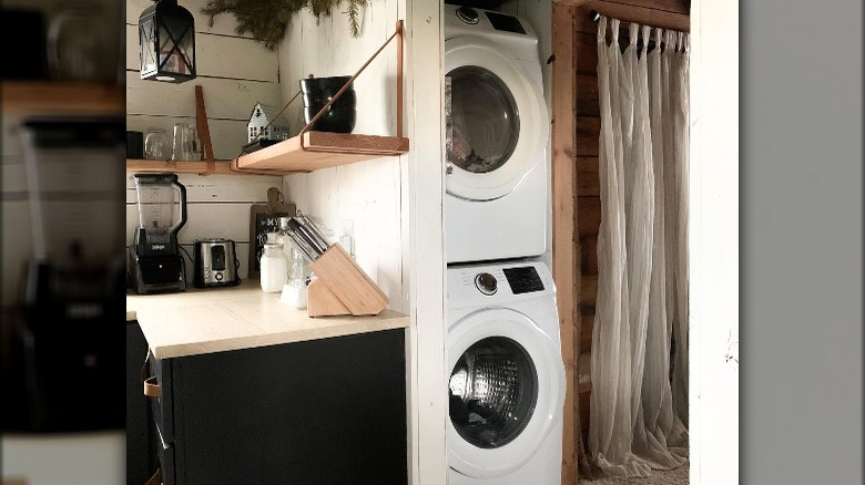 Laundry room kitchen combo rustic