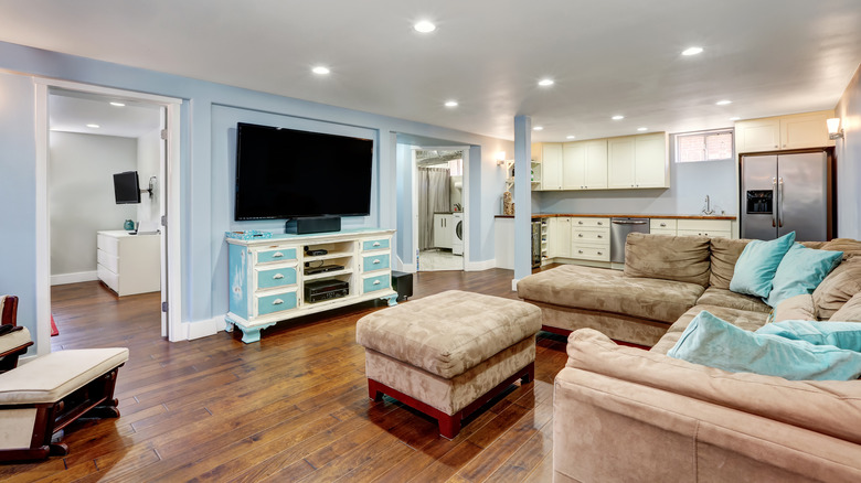 light blue basement 